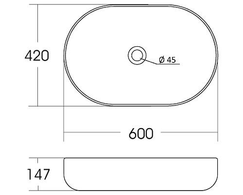 Раковина-чаша Orange 60 B04-600W Белая глянцевая