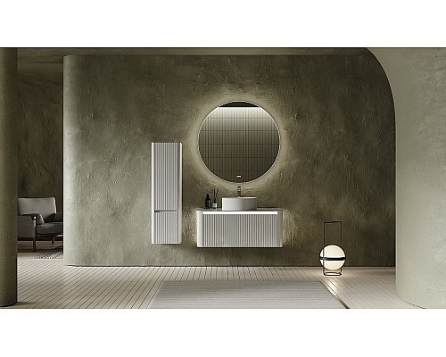 Зеркало Jorno Solo 100 Solo.02.100/W/RL с подсветкой с сенсорным выключателем и часами