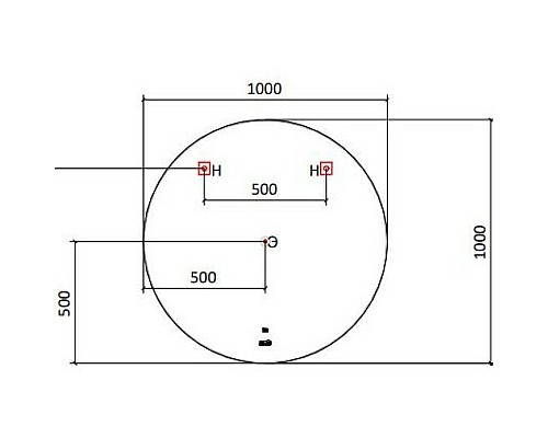 Зеркало Jorno Solo 100 Solo.02.100/W/RL с подсветкой с сенсорным выключателем и часами