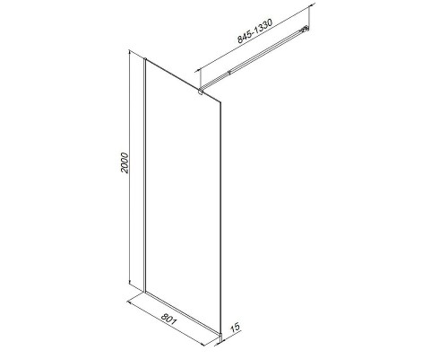 Душевая перегородка AM.PM Func 80 W84WI-80-F1-MTE профиль Хром матовый стекло прозрачное