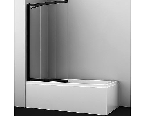 Шторка на ванну WasserKRAFT Dill 80 61S02-80WS Fixed профиль Черный стекло прозрачное