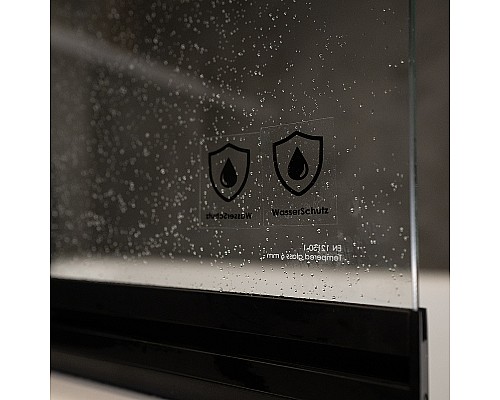 Шторка на ванну WasserKRAFT Dill 80 61S02-80WS Fixed профиль Черный стекло прозрачное