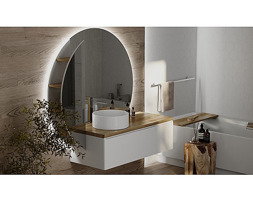 Зеркало-пенал Jorno Solis New 34 SolN.11.34/W/JR с подсветкой с бесконтактным выключателем