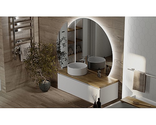 Зеркало-пенал Jorno Solis New 34 SolN.11.34/W/JR с подсветкой с бесконтактным выключателем