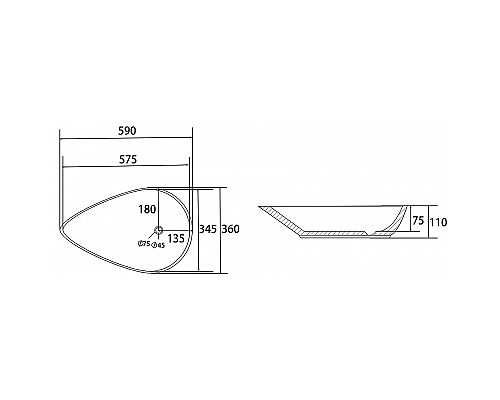 Раковина-чаша Abber Bequem 59 AC2117 Белая