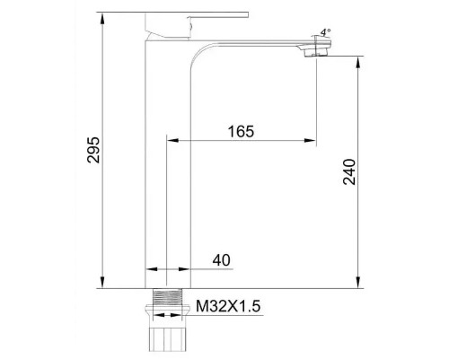 Смеситель для раковины Schein 8623-2BP Черный матовый