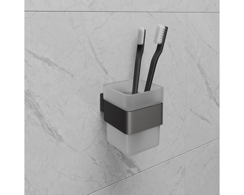 Стакан для зубных щеток Lemark Smooth Line Графит