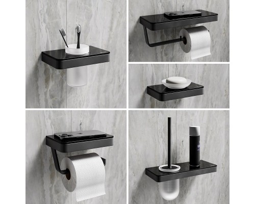 Держатель туалетной бумаги Lemark Glass Line 9722030 Черный матовый