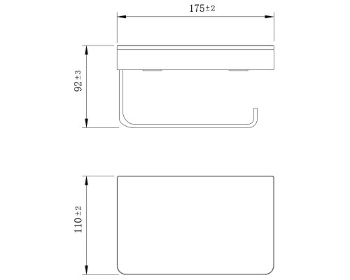 Держатель туалетной бумаги Lemark Glass Line 9722030 Черный матовый