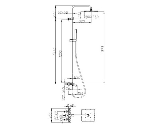 Душевая система Bossini Cosmo L10403.1.030 с термостатом Хром