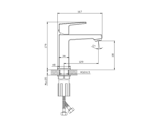 Смеситель для раковины Splenka S01.10.09 Графит матовый