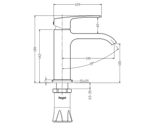 Смеситель для раковины Raglo R02.10.09 Графит матовый