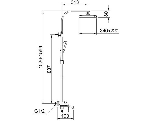 Душевая система Raglo R01.24.09 Графит матовый