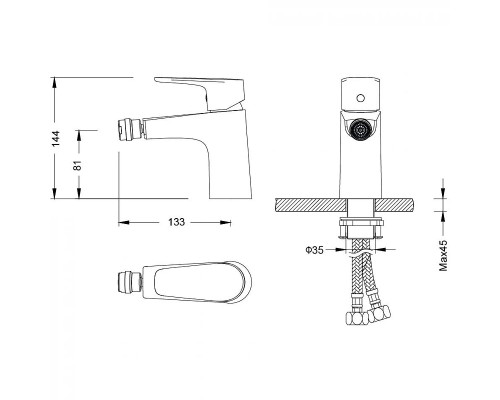 Смеситель для биде Aquatek Бетта AQ1118CR Хром