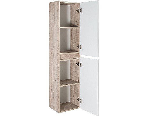 Шкаф пенал Runo Модена 35 00-00001423 подвесной Крафтовый дуб Белый