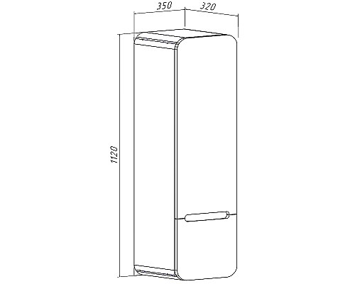 Шкаф пенал Runo Ницца 35 R 00-00002129 подвесной Дуб натуральный Графит