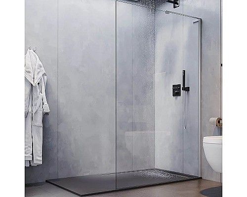 Душевая перегородка Veconi Korato KR-77 80 KR77-80-01-C8 профиль Хром стекло прозрачное