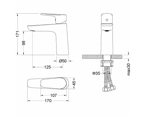 Смеситель для раковины Aquatek Бетта AQ1110MB Черный матовый