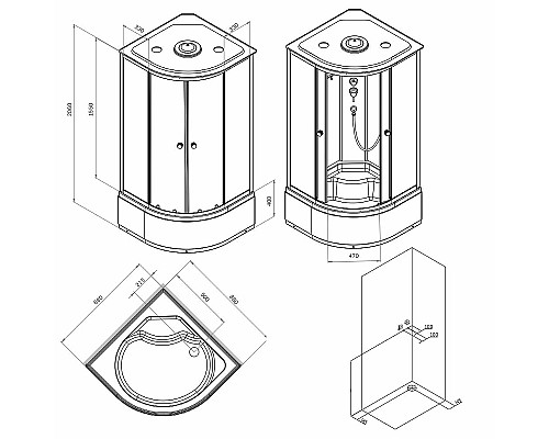 Душевая кабина AM.PM X-Joy 90х90 W94C-401A-090MT без гидромассажа