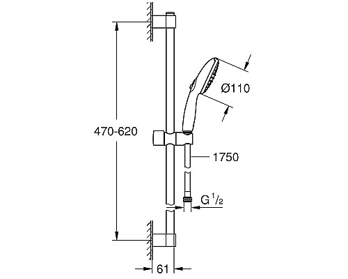 Душевой гарнитур Grohe Tempesta 110 27598003 Хром