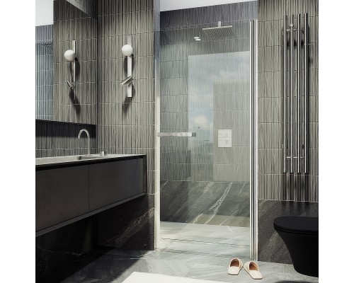 Душевая дверь Maybah Glass MGD-447-5 800x1980 на монопетле Хром матовый стекло прозрачное