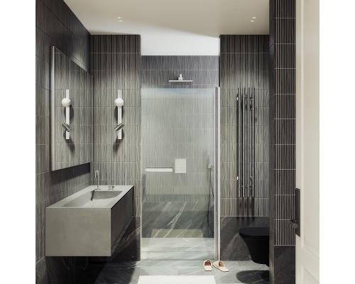 Душевая дверь Maybah Glass MGD-447-5 800x1980 на монопетле Хром матовый стекло прозрачное