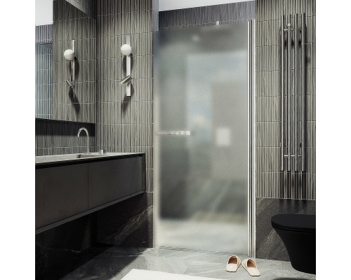 Душевая дверь Maybah Glass MGD-458-5 800x1980 на монопетле Хром матовый стекло сатиновое