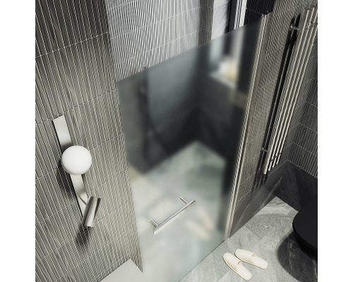 Душевая дверь Maybah Glass MGD-458-5 800x1980 на монопетле Хром матовый стекло сатиновое