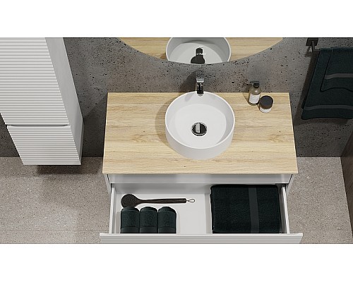 Тумба под раковину Jorno Cossety 100 Coss.01.100/P/W-DG/JR подвесная Белая