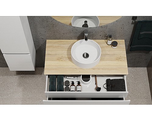 Тумба под раковину Jorno Cossety 100 Coss.01.100/P/W-DG/JR подвесная Белая