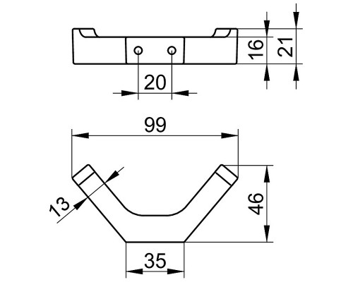 Двойной крючок Keuco Edition 11 11115 130000 Хром черный шлифованный