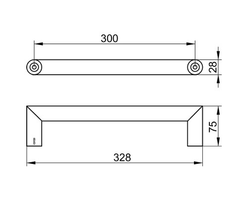 Поручень Keuco Collection Reva 12807 370000 Черный матовый
