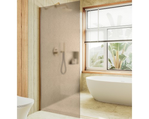 Душевая перегородка Maybah Glass 790x1950 в широком профиле Золото стекло бронзовое матовое
