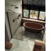 Душевая перегородка Maybah Glass 790x1950 в широком профиле Черный стекло бронзовое матовое