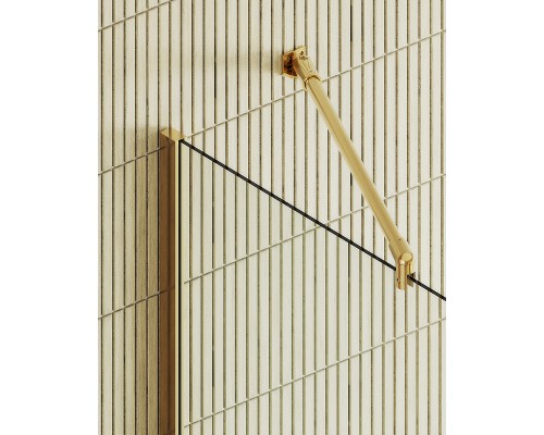 Душевая перегородка Maybah Glass MGD-689-3ш 890x1950 в широком профиле Золото стекло прозрачное