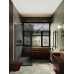 Душевая перегородка Maybah Glass 890x1950 в узком профиле Черный стекло графитовое матовое