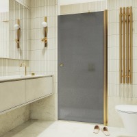Душевая дверь Maybah Glass MGD-807-3 800x1980 на монопетле Золото стекло графитовое матовое