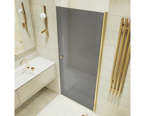 Душевая дверь Maybah Glass MGD-807-3 800x1980 на монопетле Золото стекло графитовое матовое