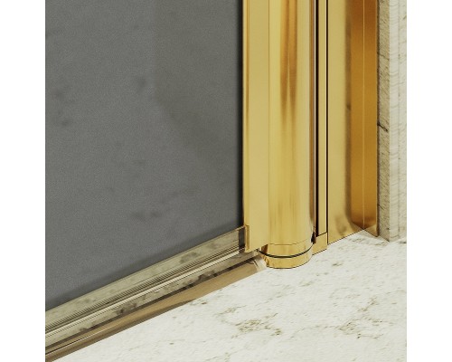 Душевая дверь Maybah Glass MGD-807-3 800x1980 на монопетле Золото стекло графитовое матовое