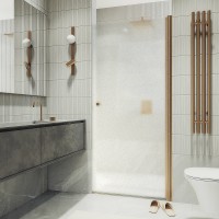 Душевая дверь Maybah Glass MGD-808-2 800x1980 на монопетле Бронза стекло сатиновое