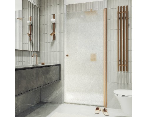 Душевая дверь Maybah Glass MGD-808-2 800x1980 на монопетле Бронза стекло сатиновое
