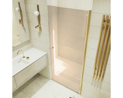 Душевая дверь Maybah Glass MGD-810-3 900x1980 на монопетле Золото стекло бронзовое