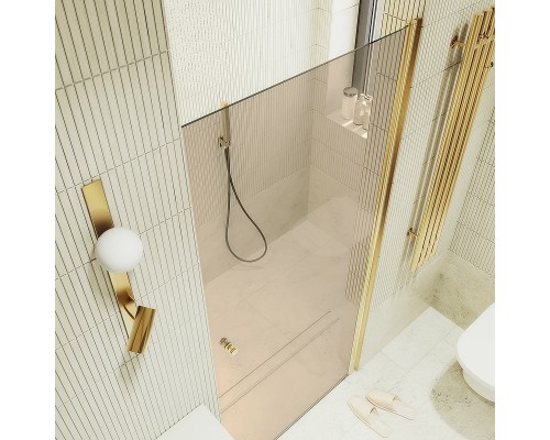 Душевая дверь Maybah Glass MGD-810-3 900x1980 на монопетле Золото стекло бронзовое