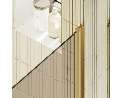 Душевая дверь Maybah Glass MGD-810-3 900x1980 на монопетле Золото стекло бронзовое