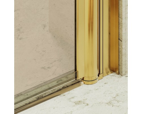 Душевая дверь Maybah Glass MGD-810-3 900x1980 на монопетле Золото стекло бронзовое