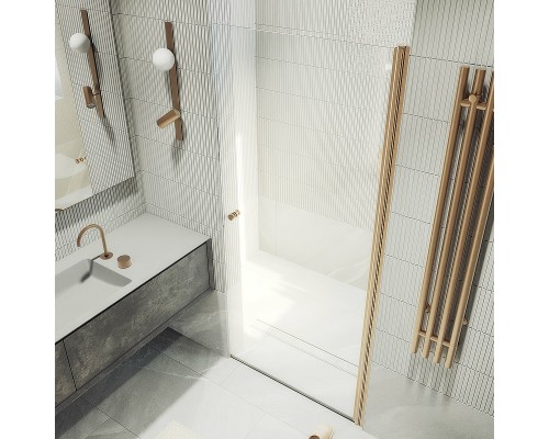 Душевая дверь Maybah Glass MGD-797-2 600x1980 на монопетле Бронза стекло прозрачное