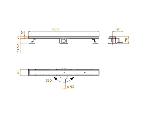 Душевой лоток RGW SDR-08B-80 21210880-014 под плитку