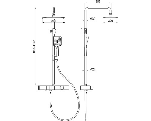 Душевая система beWash BV0MMSS6151 Хром