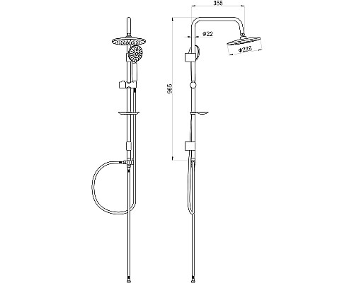 Душевая система beWash BV0SS6377 Хром