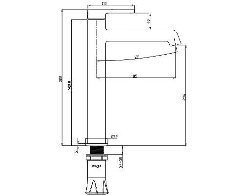 Смеситель для раковины Raglo R20.15.09 Графит матовый